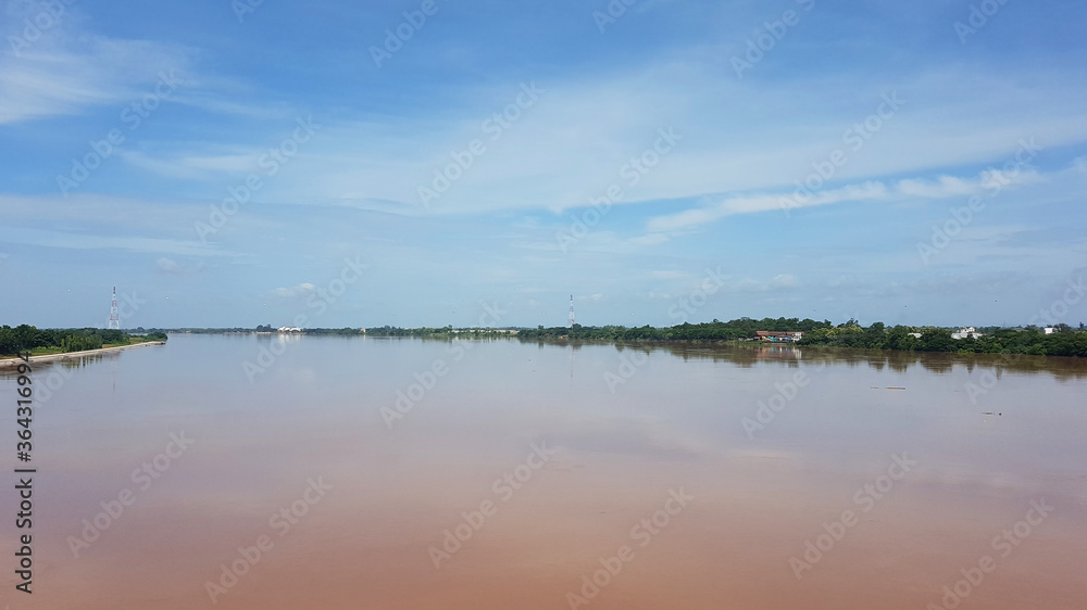 Mekong River view Thai-Laos border take from Nong khai ,Thailand Mekong River view Thai-Laos border take from Nong khai ,Thailand
