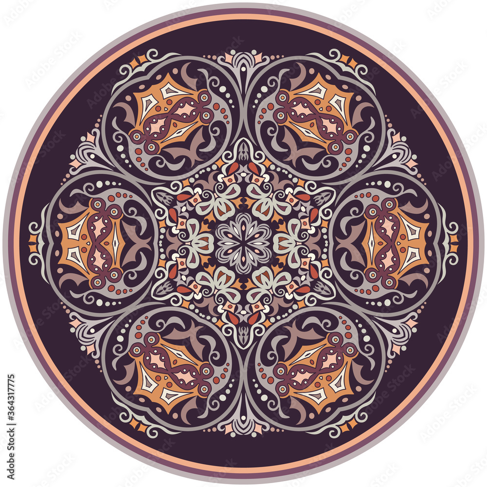 Vector ethnic abstract flower illustration Vector ethnic abstract flower illustration