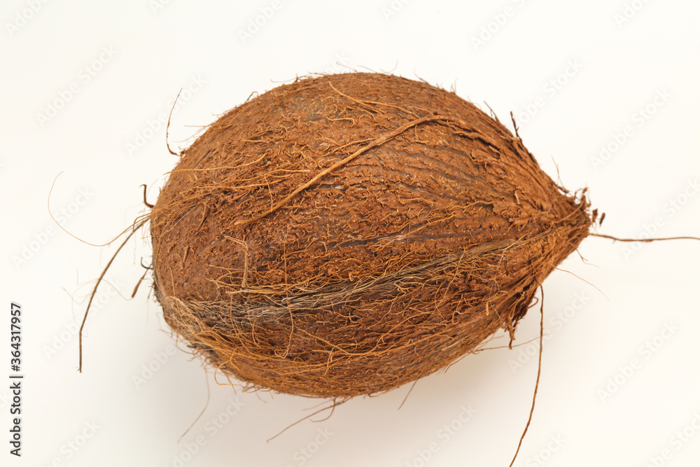 Ripe Coconut isolated on white Ripe Coconut isolated on white