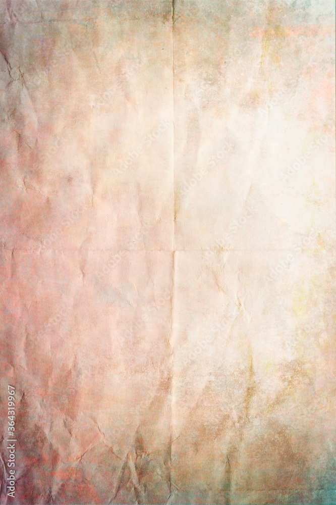 old crumpled paper texture or background with pastel tones