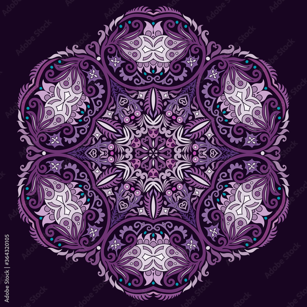 Vector ethnic abstract flower illustration