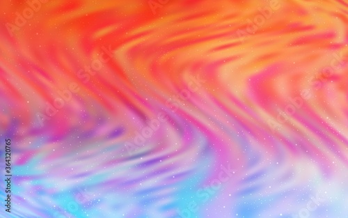 Light Blue, Red vector texture with milky way stars. Glitter abstract illustration with colorful cosmic stars. Template for cosmic backgrounds.