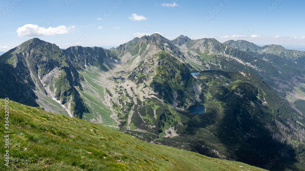Fototapeta premium mountain panorama view from Volovec in Slovakia (Rohacske tarn)