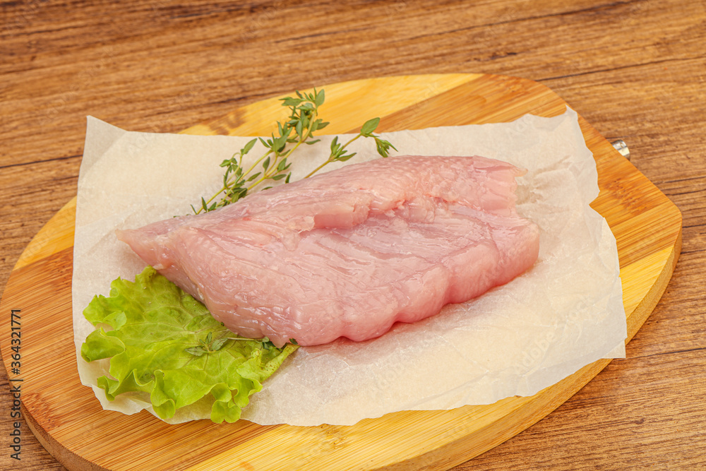 Raw turkey breast steak for cooking Raw turkey breast steak for cooking