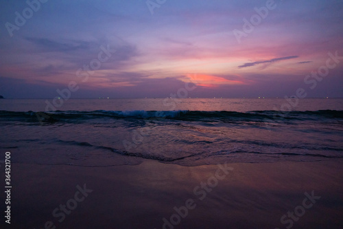 Landscape of sunset tropical beach