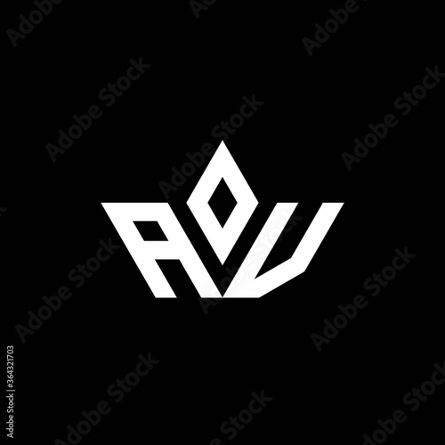 AV monogram logo with crown shape luxury style