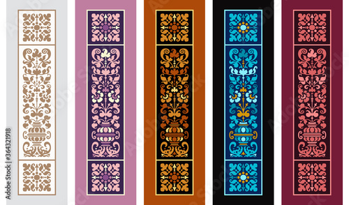 Set of abstract decorative ethnic bookmarks