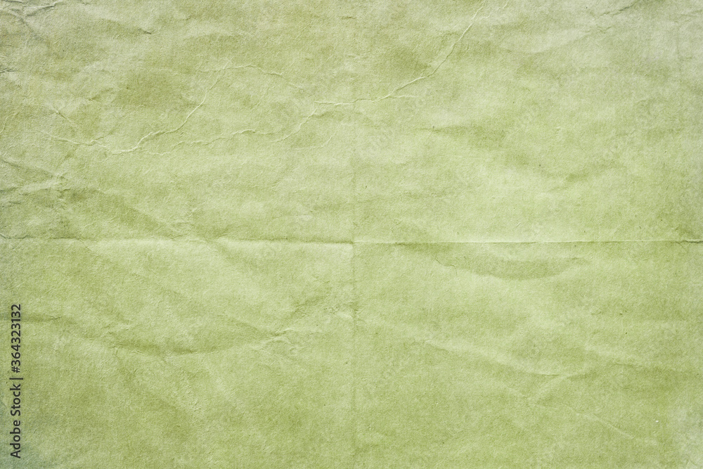 old wrinkled green paper texture or background