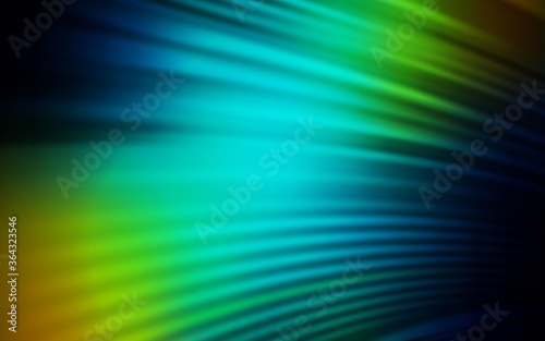 Dark Blue, Yellow vector template with curved lines. Colorful abstract illustration with gradient lines. A completely new design for your business.