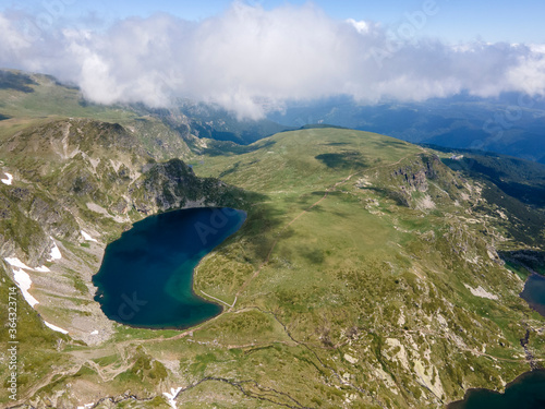 Aerial view of The Seven Rila Lakes, Bulgaria