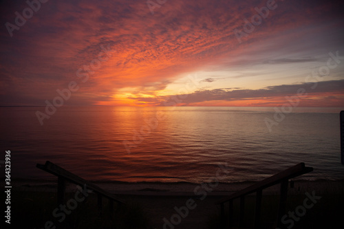 sun rise ripple effect of the clouds photo