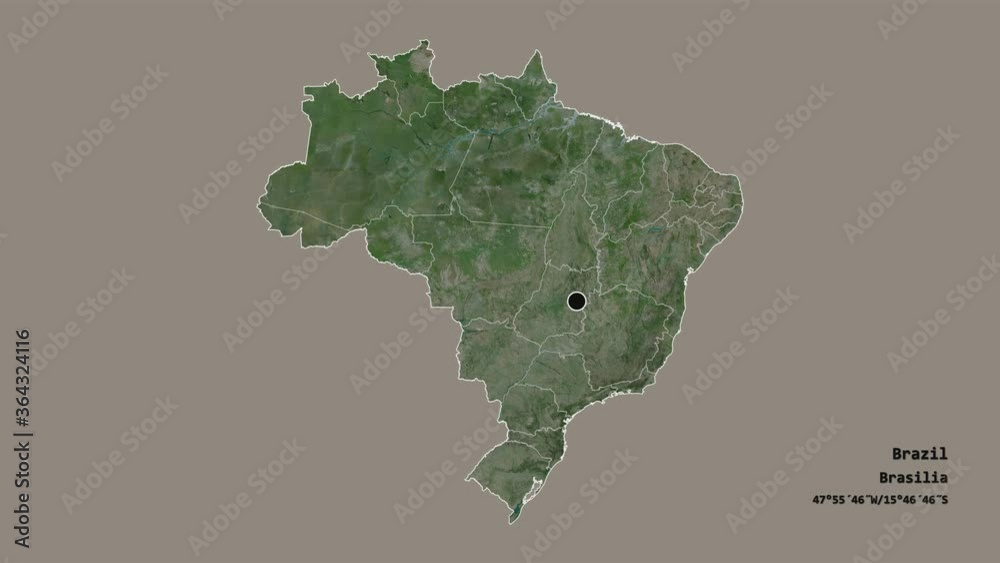Pará, state of Brazil, with its capital, localized, outlined and zoomed with informative overlays on a satellite map in the Stereographic projection. Animation 3D Pará, state of Brazil, with its capital, localized, outlined and zoomed with informative overlays on a satellite map in the Stereographic projection. Animation 3D