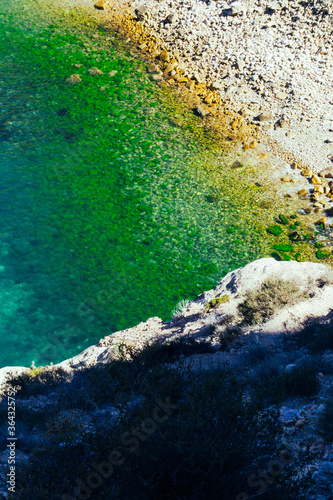 A beatiful day in Jebha beach with rocks
