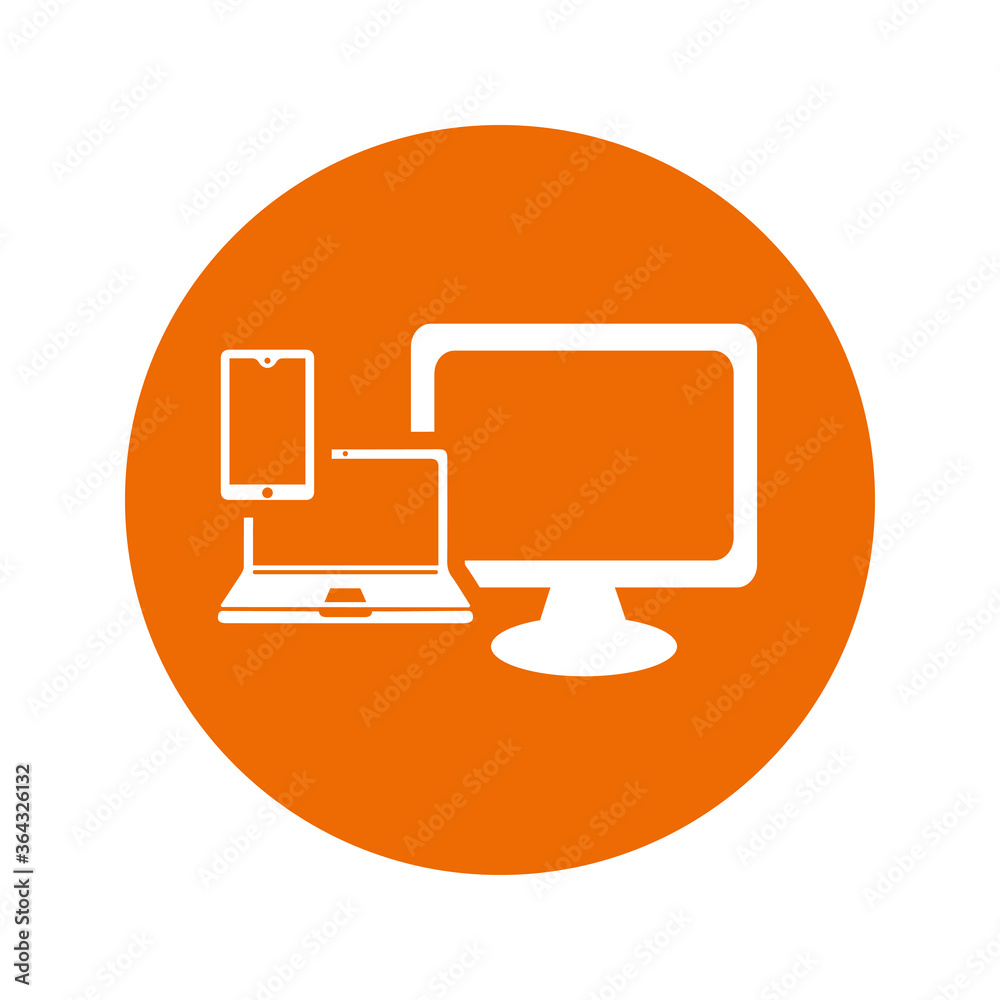 Computer, smart phone, device vector icon Computer, smart phone, device vector icon
