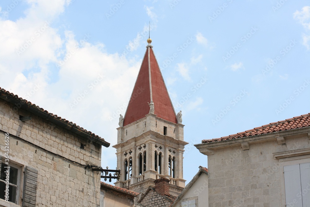 tower of the church in Primosten, Croatia