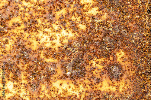 Close up on a rusty iron plate texture - macro photography