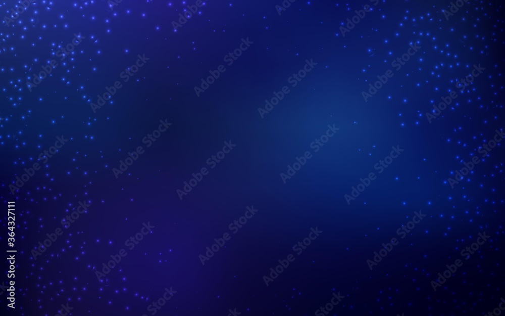 Dark BLUE vector pattern with night sky stars. Modern abstract illustration with Big Dipper stars. Best design for your ad, poster, banner.