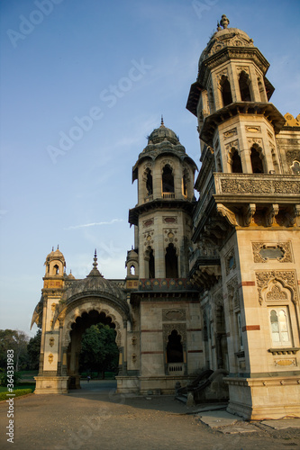 Vadodara, India - November 16, 2012: An exterior of the Lakshmi Vilas Palace in the state of Gujarat, was constructed by the Gaekwad maratha family, who ruled the Baroda State