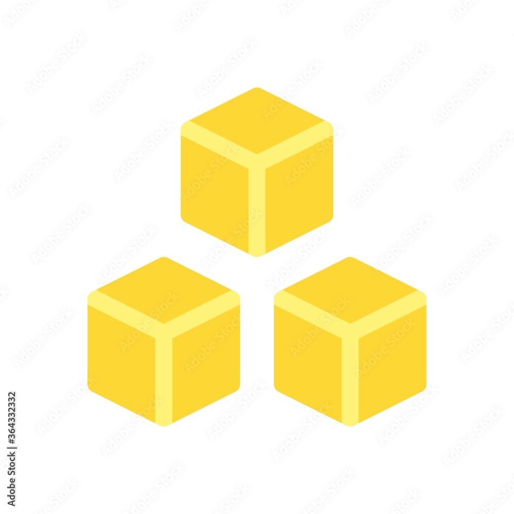 Blockchain structure icon illustration in flat design style. Cryptocurrency infrastructure sign.