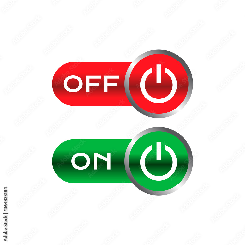 ON/OFF switch, red and green ON/OFF button isolated icon design ON/OFF switch, red and green ON/OFF button isolated icon design