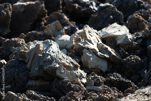 Rough plowing. Dry and clay cracked land unsuitable for agriculture. Poor barren soil and heavy textured soil, edaphology photo