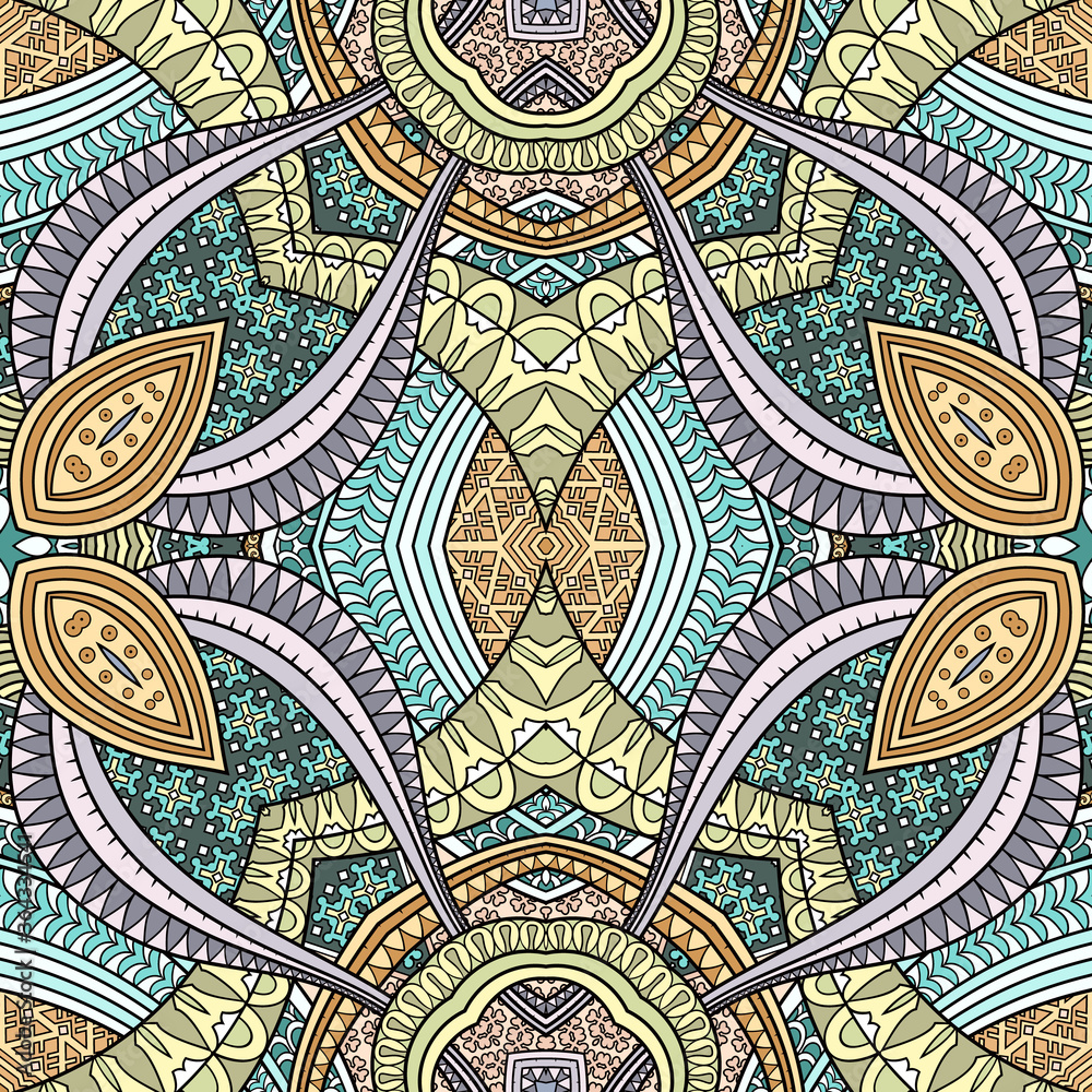 Vector abstract ethnic hand drawn seamless pattern