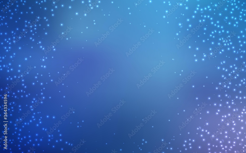 Light BLUE vector background with astronomical stars. Glitter abstract illustration with colorful cosmic stars. Pattern for futuristic ad, booklets.