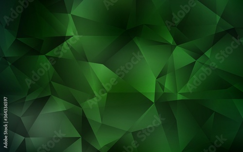 Dark Green vector triangle mosaic template. Colorful abstract illustration with triangles. Template for cell phone's backgrounds.