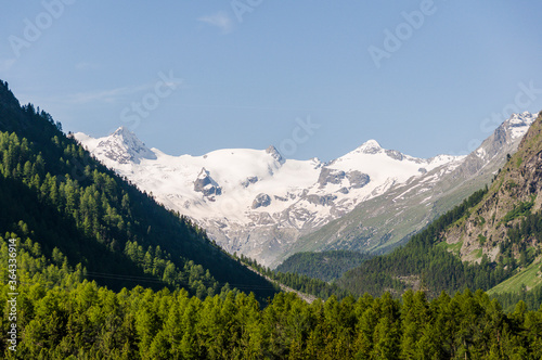 Pontresina, Val Roseg, Piz Roseg, Piz Bernina, Gletscher, Wanderweg, Berninagruppe, Oberengadin, Alpen, Graubünden, Sommer, Schweiz © bill_17