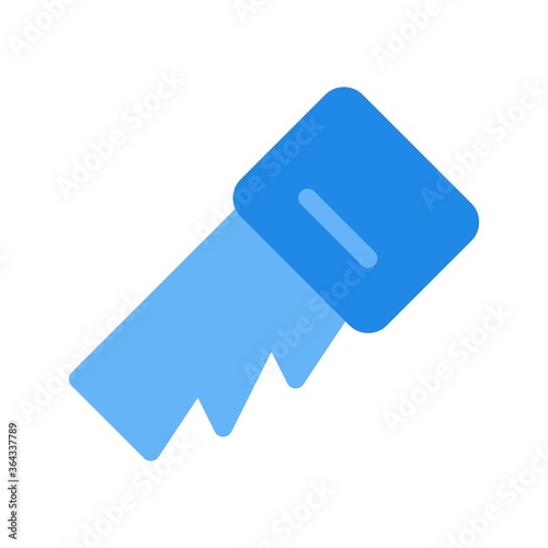 Hand saw icon illustration in flat design style. Construction, repair tool symbol.