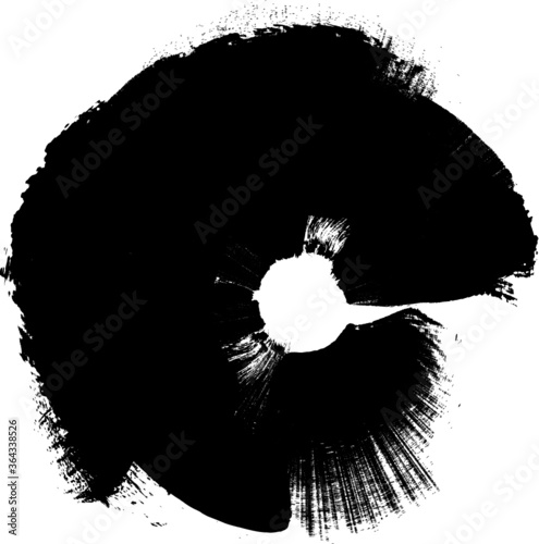 Grunge circle brush strokes . vector