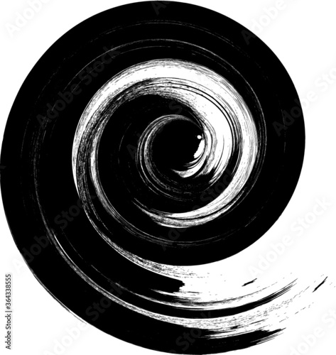 Grunge circle brush strokes . vector