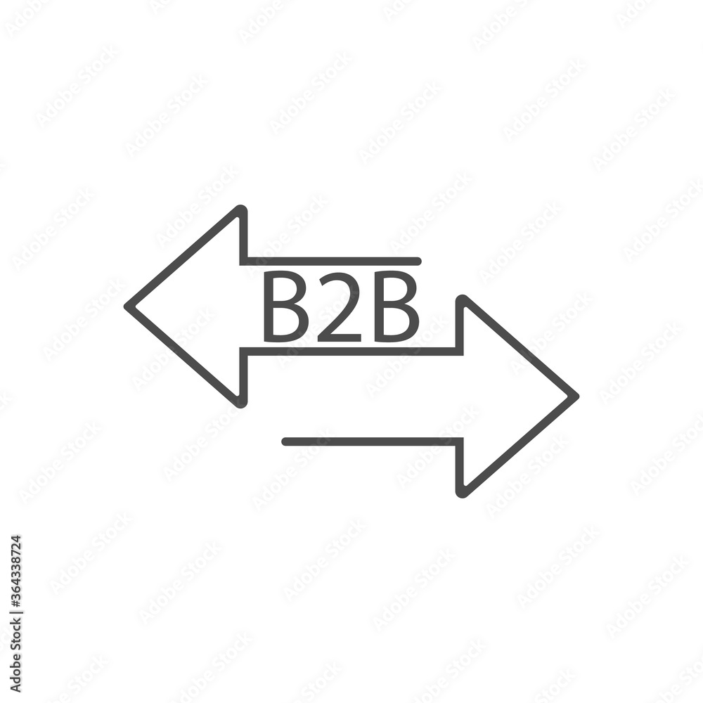 B2B,business to business icon isolated on white background. Vector illustration. B2B,business to business icon isolated on white background. Vector illustration.