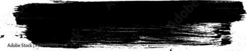 Grunge Paint stripe . Vector brush Stroke . Distressed banner . Black isolated paintbrush collection . Modern Textured shape . Dry border in Black . 