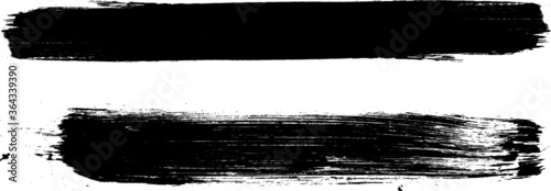 Grunge Paint stripe . Vector brush Stroke . Distressed banner . Black isolated paintbrush collection . Modern Textured shape . Dry border in Black . 