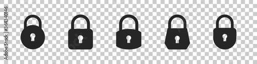 Lock Icons. Vector lock icons on transparent background. Lock Unlock. Vector illustration photo