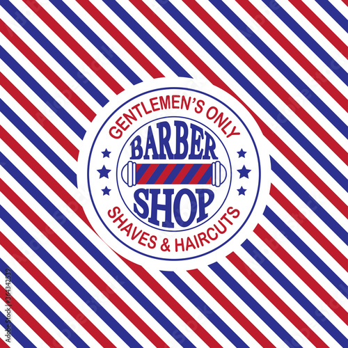 Logotype of the barbershop. Logo, banner, label, badge. Vector illustration.