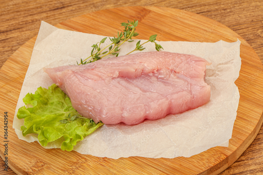 Raw turkey breast steak for cooking Raw turkey breast steak for cooking