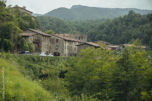 RUPIT and PRUIT, SPAIN - JULY, 2020: Views of the town of Rupit i Pruit - Catalan medieval town © Aitor