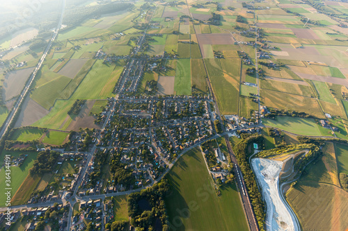 Rhine River with cityscape of Rheinberg-Millingen photo