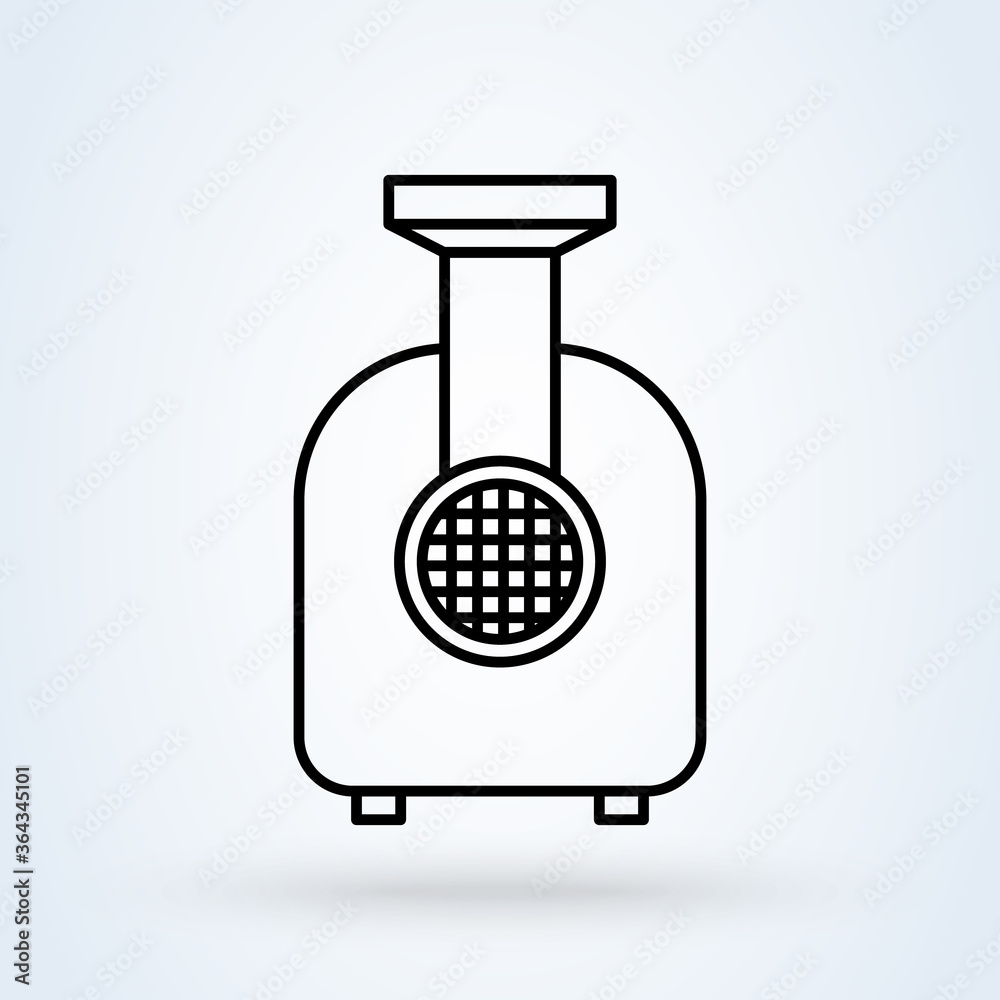 Obraz premium Meat grinder icon in line design style isolated on white background. Meat mincer symbol.