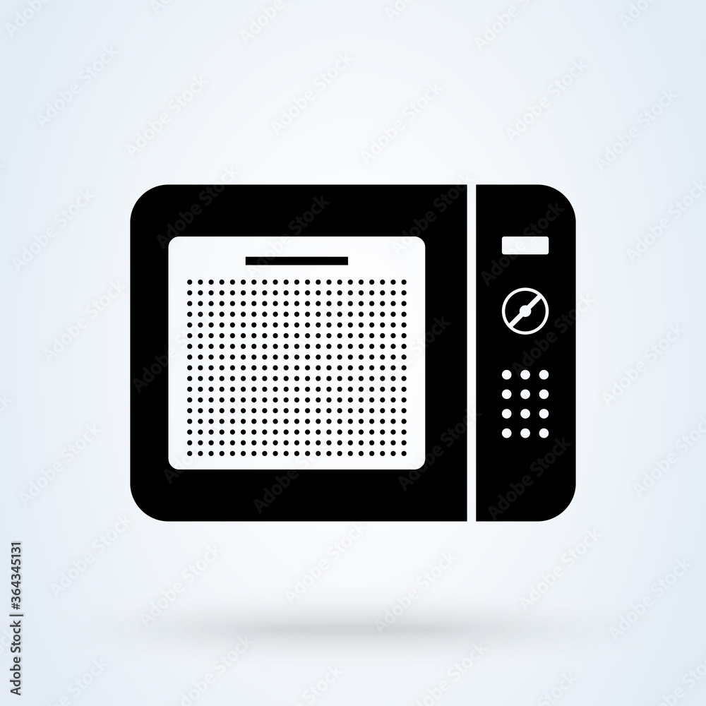 Microwave oven vector illustration isolated on white background. Flat icon design. Microwave oven vector illustration isolated on white background. Flat icon design.