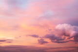 Beautiful sunset sky with clouds. Close-up.