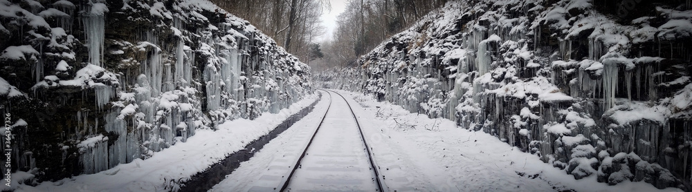 Ice and snow railroad Ice and snow railroad
