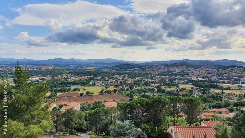 View of the valley with San Mariano and Santa Sabina from