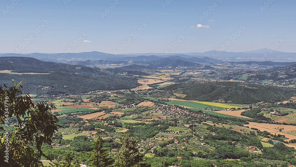 View of the valley under Monte Tezio, Umbria, Italy.