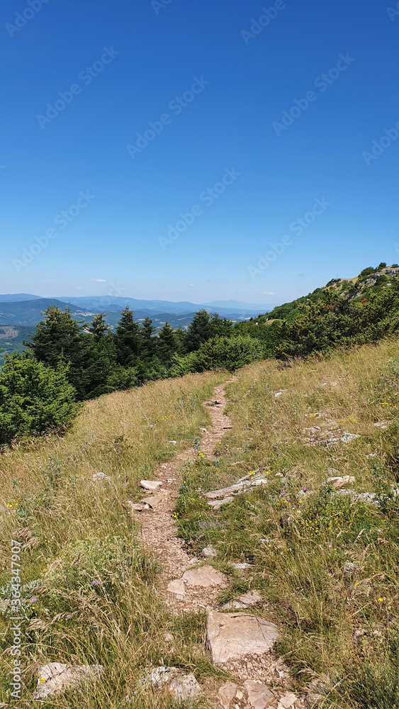 Mountain pathway in a summer scenery, Umbria, Italy. Mountain pathway in a summer scenery, Umbria, Italy.