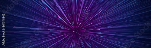 Abstract circular speed background. Centric motion of star trails. Starburst dynamic lines or rays. 3D rendering.