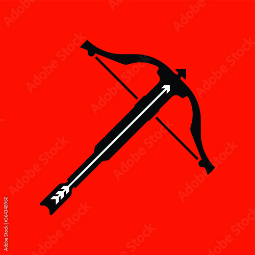 Crossbow with arrows vector