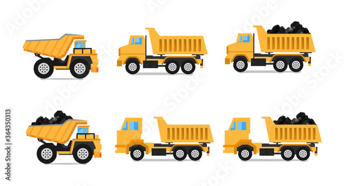 Mining Dumper Truck isolated on white (Yellow Mining Dumper Truck)